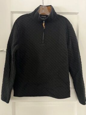 Banana Republic Men's Black Quilted Quarter-Zip Pullover - Size Medium (Unisex)